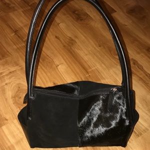 Black fur and suede purse🔥🔥